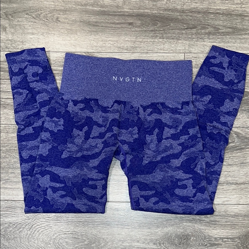 NVGTN Electric Blue Camo Seamless Leggings Large